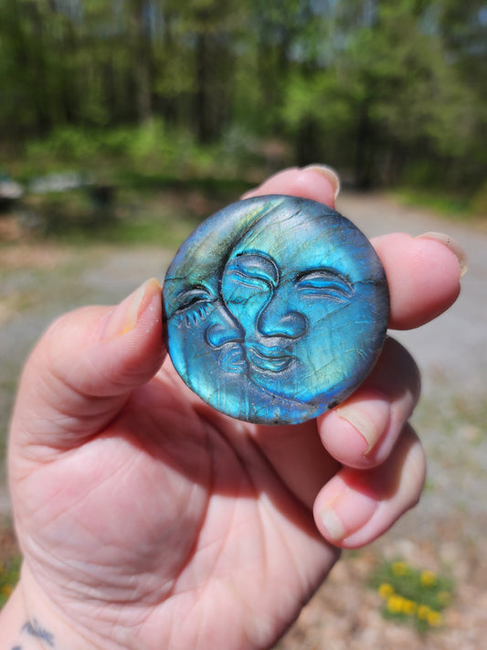 Labradorite Moon & Sun Coins