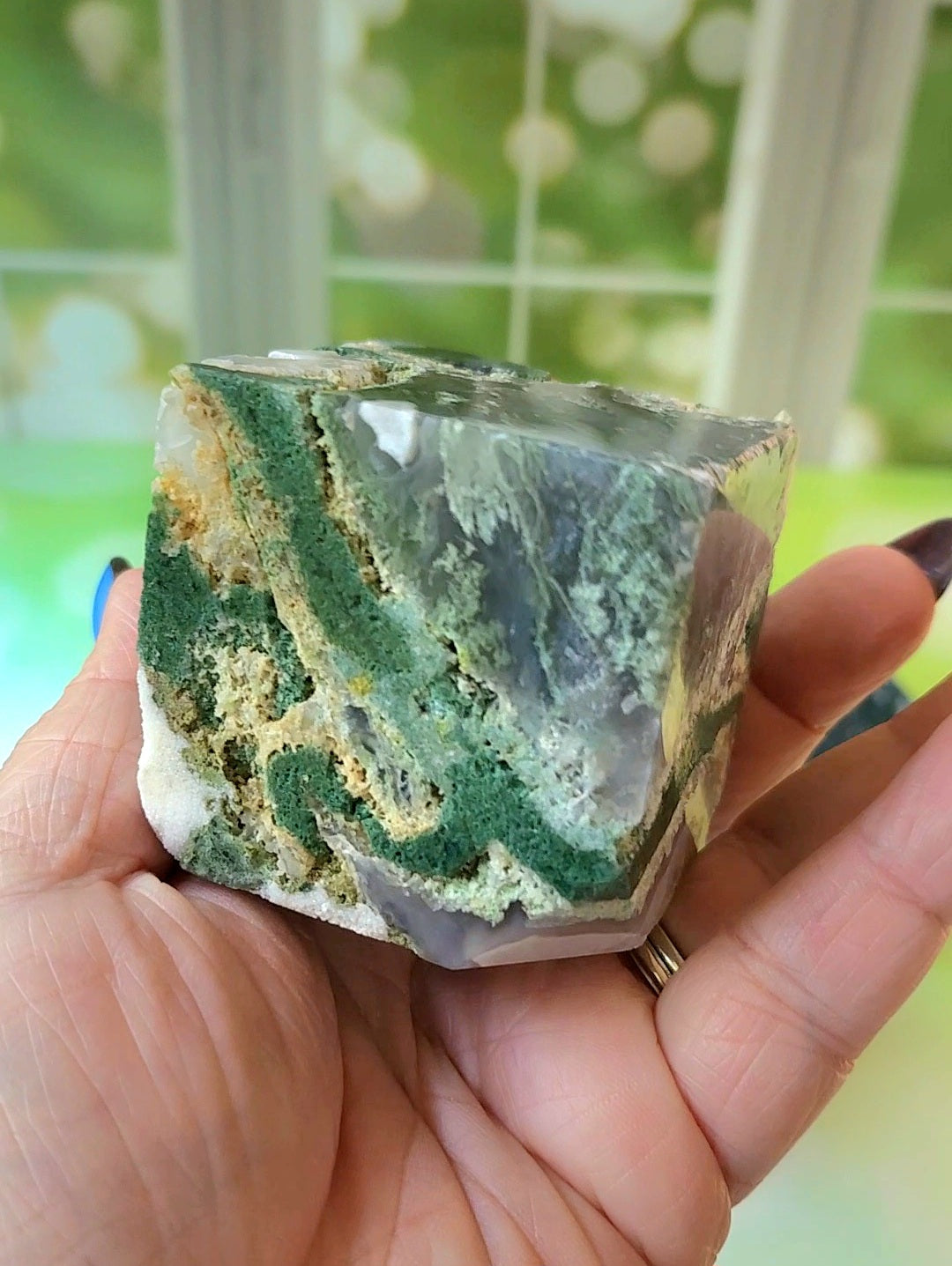 Moss Agate Floating Cubes