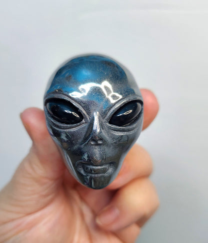Crystal Alien Head Carvings