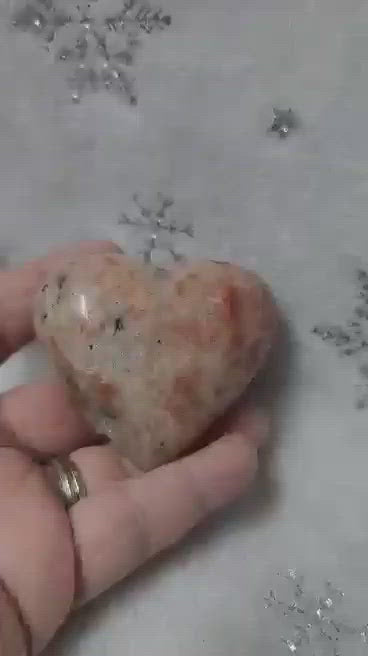 Sunstone Heart Palm Stone