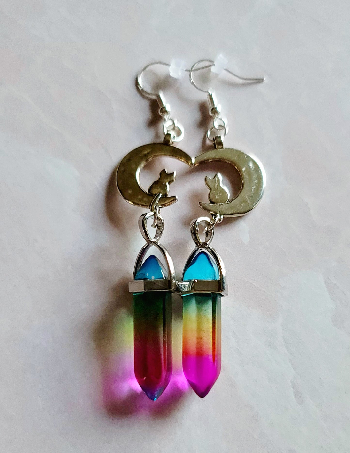 Aura Quartz Crystal Earrings