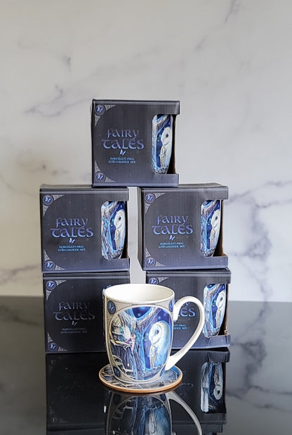 Lisa Parker Owl Coffee Mug & Coaster Set
