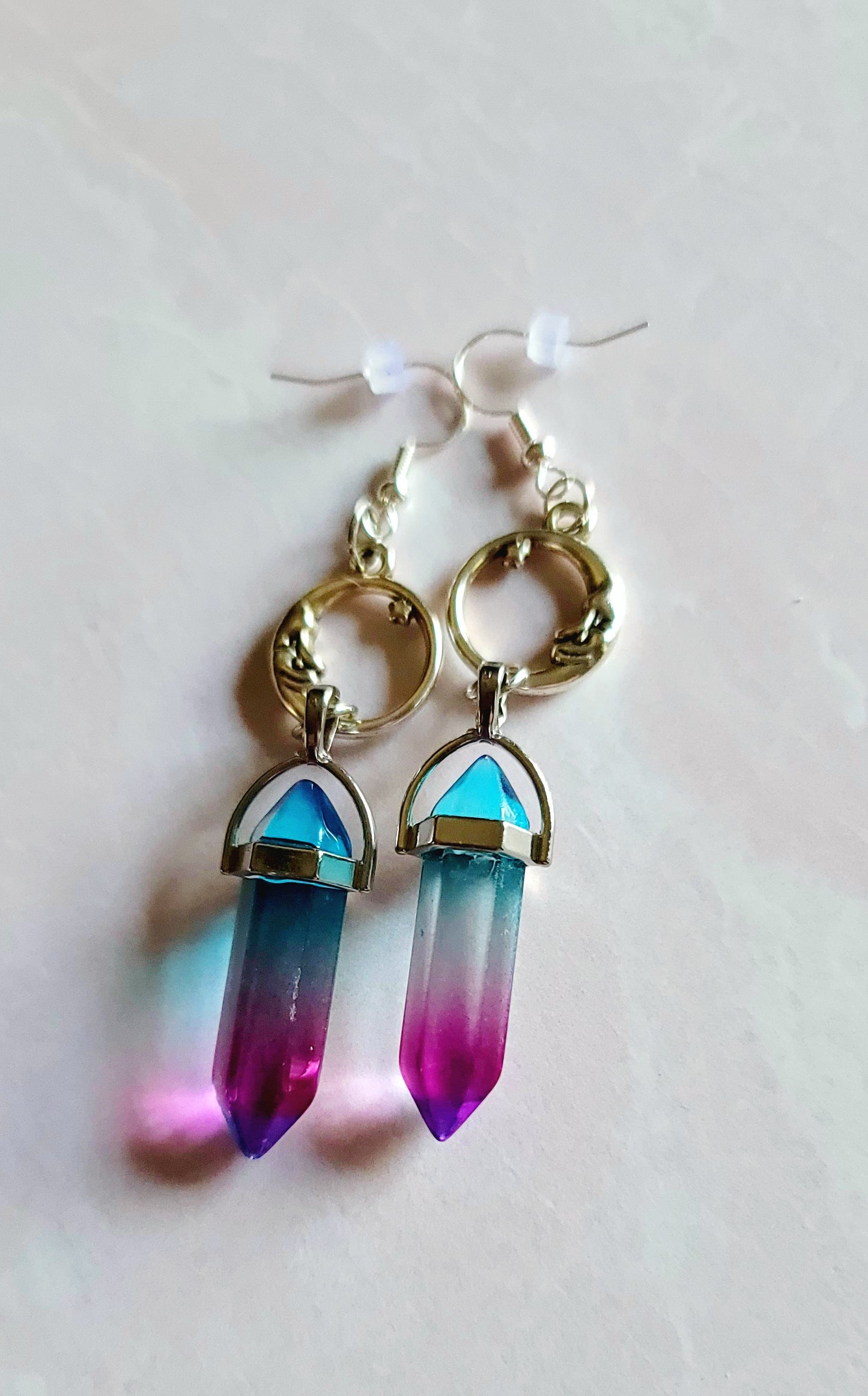 Aura Quartz Crystal Earrings