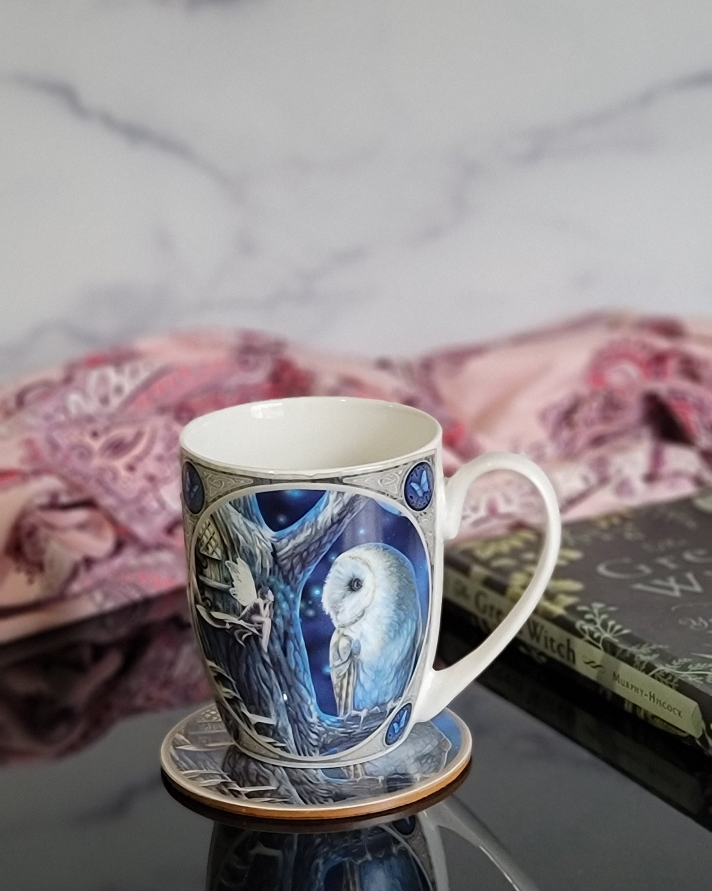Lisa Parker Owl Coffee Mug & Coaster Set